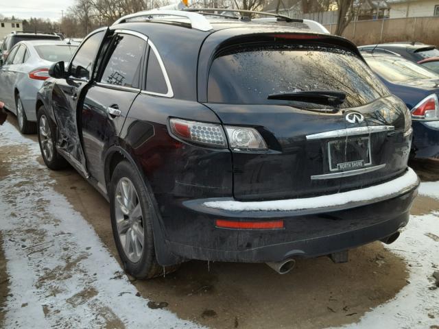 JNRBS08W78X400345 - 2008 INFINITI FX45 BLACK photo 3