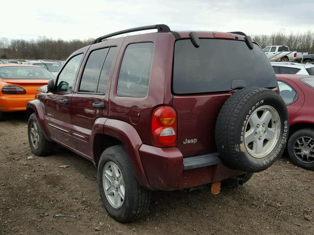 1J8GL58K42W190659 - 2002 JEEP LIBERTY LI RED photo 3