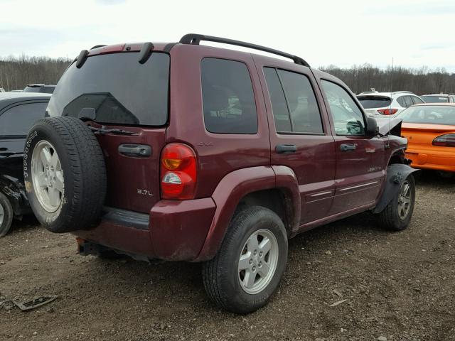 1J8GL58K42W190659 - 2002 JEEP LIBERTY LI RED photo 4