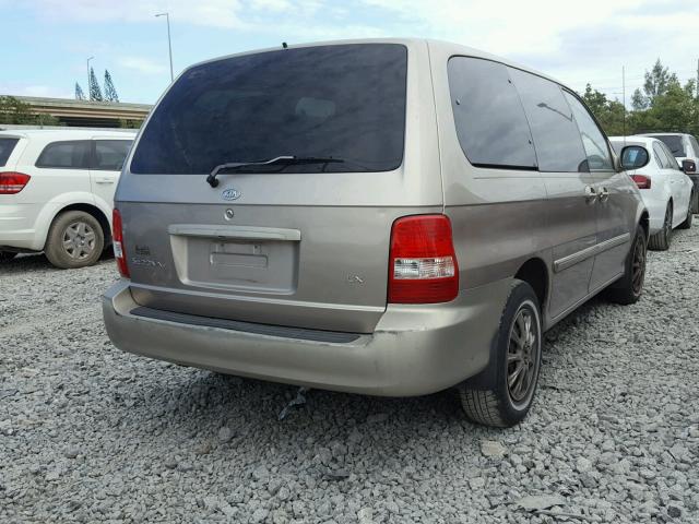 KNDUP131246543893 - 2004 KIA SEDONA EX GOLD photo 4