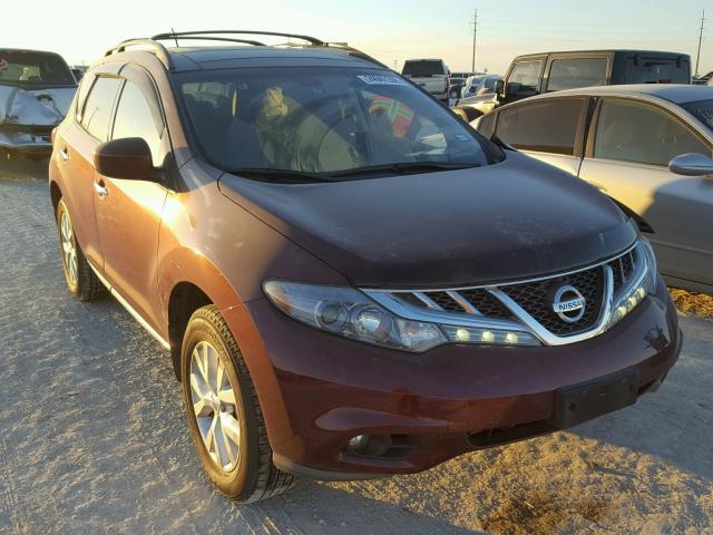 JN8AZ1MU0CW102899 - 2012 NISSAN MURANO S MAROON photo 1