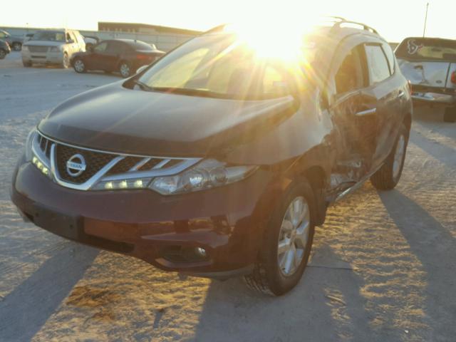 JN8AZ1MU0CW102899 - 2012 NISSAN MURANO S MAROON photo 2