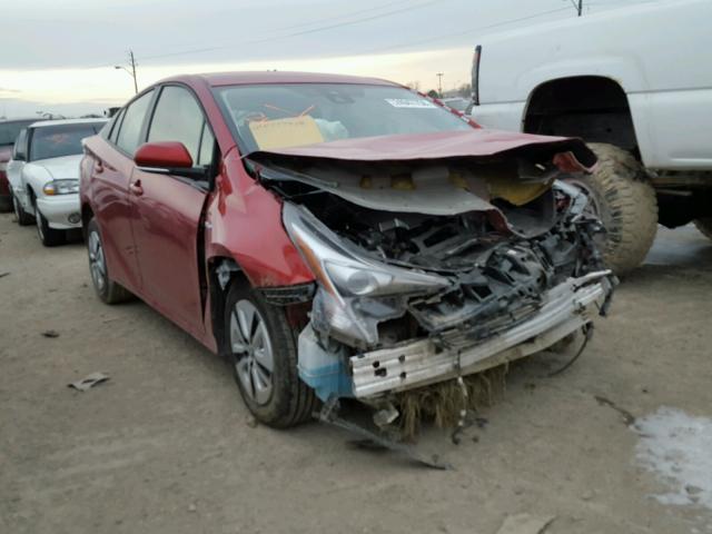 JTDKBRFU0H3051588 - 2017 TOYOTA PRIUS RED photo 1