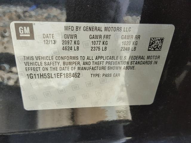 1G11H5SL1EF188462 - 2014 CHEVROLET MALIBU LTZ 黑色 照片 10