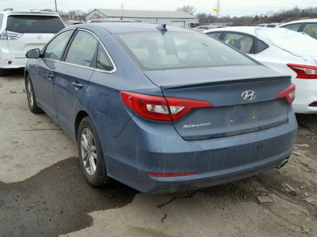 5NPE24AFXGH398759 - 2016 HYUNDAI SONATA SE BLUE photo 3