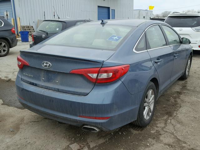 5NPE24AFXGH398759 - 2016 HYUNDAI SONATA SE BLUE photo 4