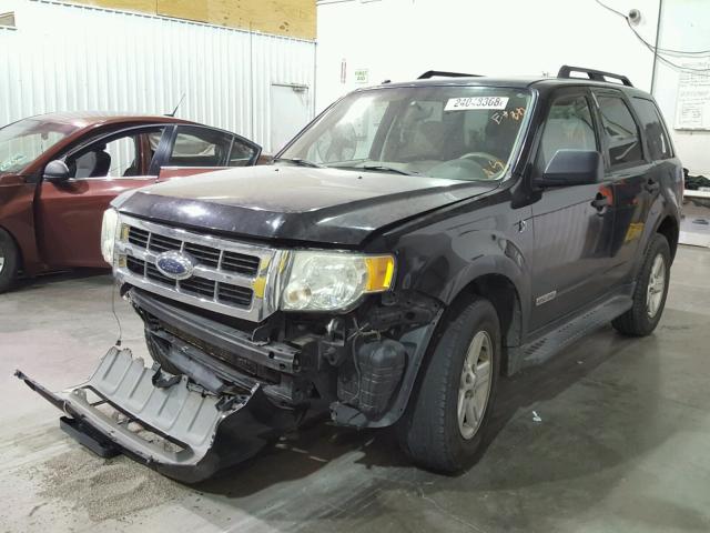 1FMCU49H18KA17953 - 2008 FORD ESCAPE HEV BLACK photo 2