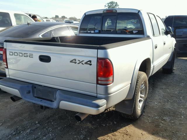 1B7HG38N52S660834 - 2002 DODGE DAKOTA QUA SILVER photo 4