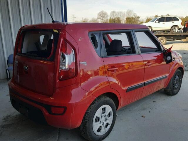 KNDJT2A53D7543213 - 2013 KIA SOUL RED photo 4