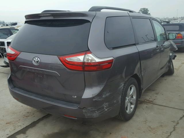 5TDKK3DC6GS704056 - 2016 TOYOTA SIENNA LE BROWN photo 4