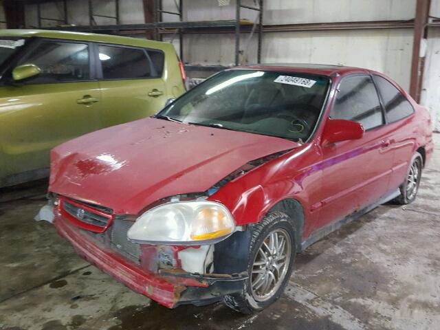 1HGEJ8146VL110545 - 1997 HONDA CIVIC EX RED photo 2