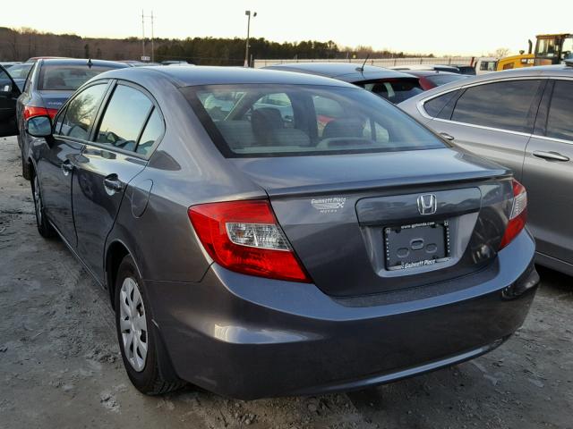 19XFB2F5XCE047504 - 2012 HONDA CIVIC LX GRAY photo 3