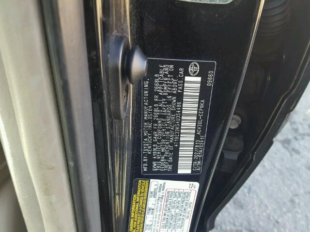 4T1BE32K54U354486 - 2004 TOYOTA CAMRY LE BLACK photo 10