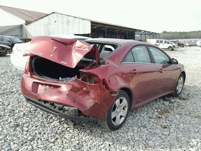 1G2ZA5E0XA4108313 - 2010 PONTIAC G6 BURGUNDY photo 4