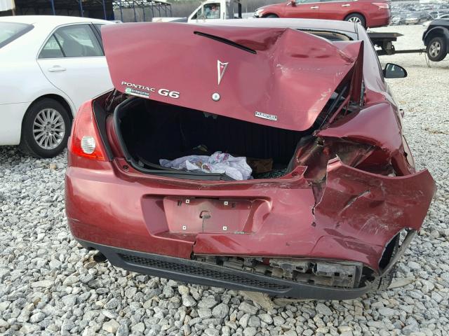 1G2ZA5E0XA4108313 - 2010 PONTIAC G6 BURGUNDY photo 9