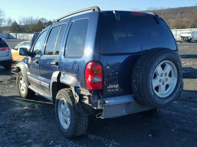 1J4GL48K55W721139 - 2005 JEEP LIBERTY SP BLUE photo 3