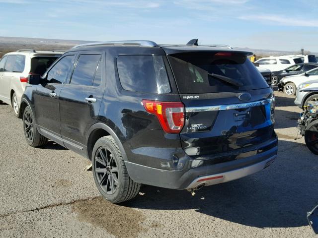 1FM5K8F82GGA76845 - 2016 FORD EXPLORER L BLACK photo 3