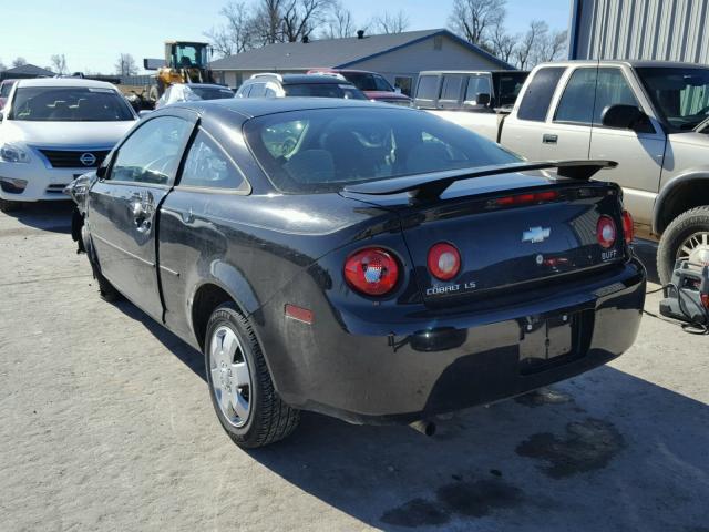 1G1AK15F677398083 - 2007 CHEVROLET COBALT LS BLACK photo 3