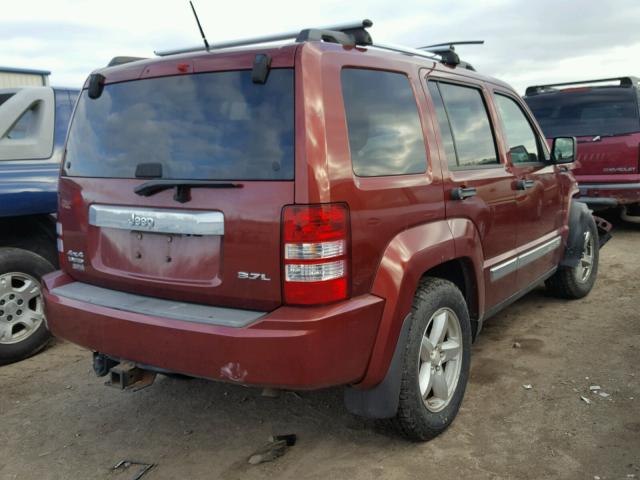 1J8GN58K48W159527 - 2008 JEEP LIBERTY LI RED photo 4