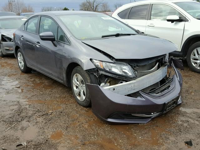 2HGFB2F57EH535897 - 2014 HONDA CIVIC LX GRAY photo 1