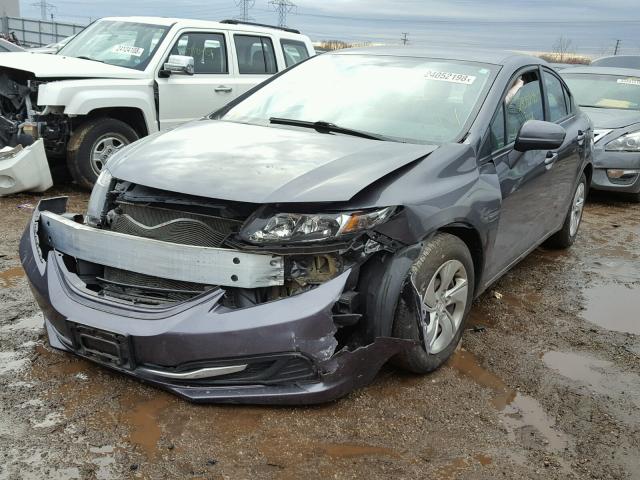 2HGFB2F57EH535897 - 2014 HONDA CIVIC LX GRAY photo 2