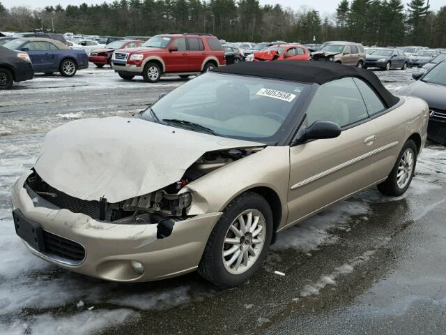 1C3EL55R52N301567 - 2002 CHRYSLER SEBRING LX GOLD photo 2