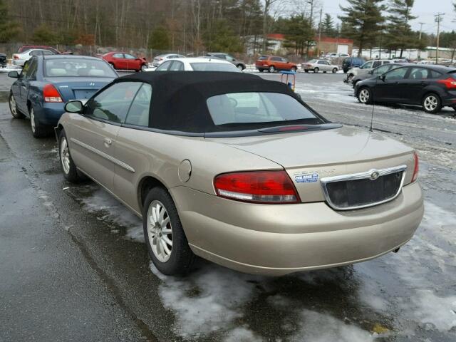 1C3EL55R52N301567 - 2002 CHRYSLER SEBRING LX GOLD photo 3