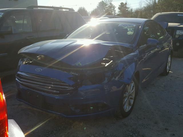 3FA6P0H73HR112641 - 2017 FORD FUSION SE BLUE photo 2