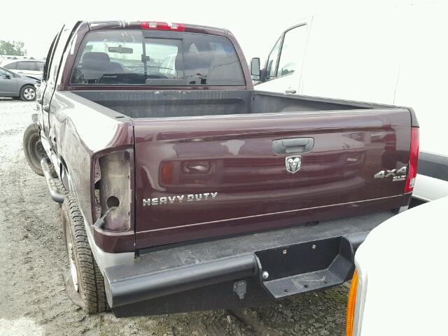 3D7KS28C35G721144 - 2005 DODGE RAM 2500 S BURGUNDY photo 3