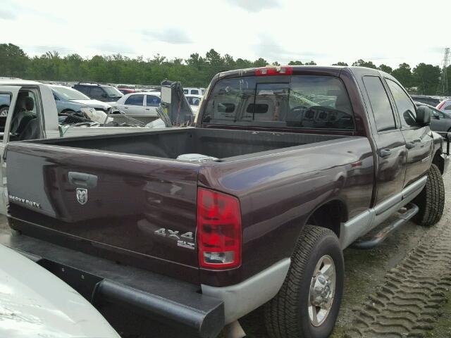 3D7KS28C35G721144 - 2005 DODGE RAM 2500 S BURGUNDY photo 4