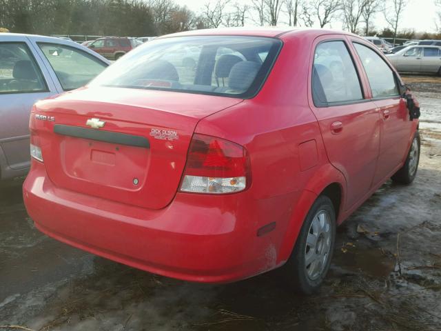 KL1TJ52664B193149 - 2004 CHEVROLET AVEO LS RED photo 4