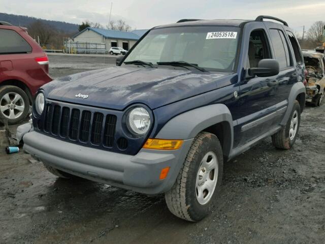 1J4GL48K56W102204 - 2006 JEEP LIBERTY SP BLUE photo 2