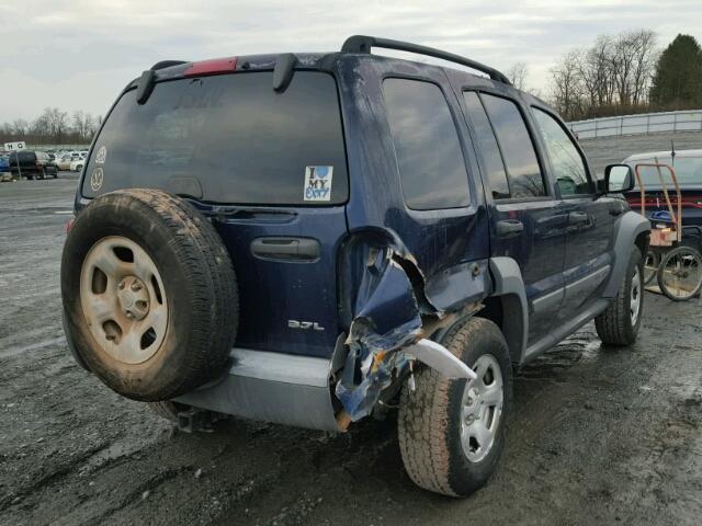 1J4GL48K56W102204 - 2006 JEEP LIBERTY SP BLUE photo 4