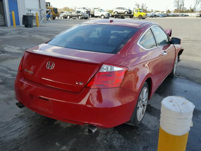 1HGCS22809A001910 - 2009 HONDA ACCORD EXL RED photo 4