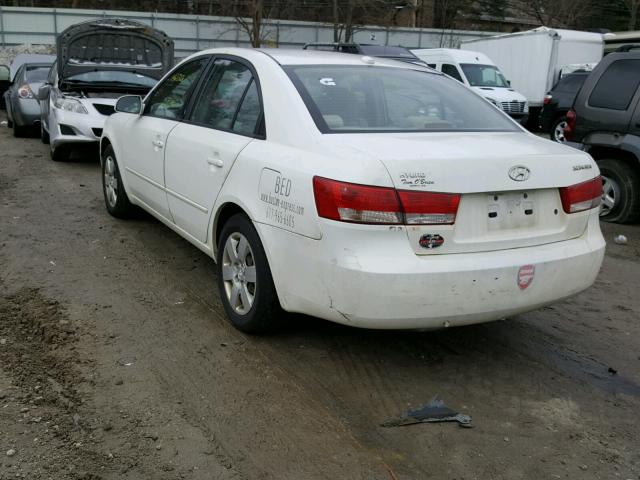 5NPET46C07H247974 - 2007 HYUNDAI SONATA GLS WHITE photo 3