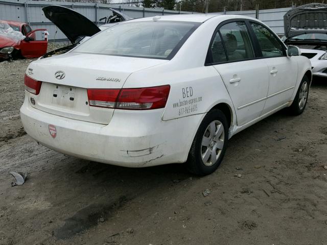 5NPET46C07H247974 - 2007 HYUNDAI SONATA GLS WHITE photo 4