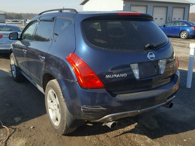 JN8AZ08W83W209849 - 2003 NISSAN MURANO SL BLUE photo 3