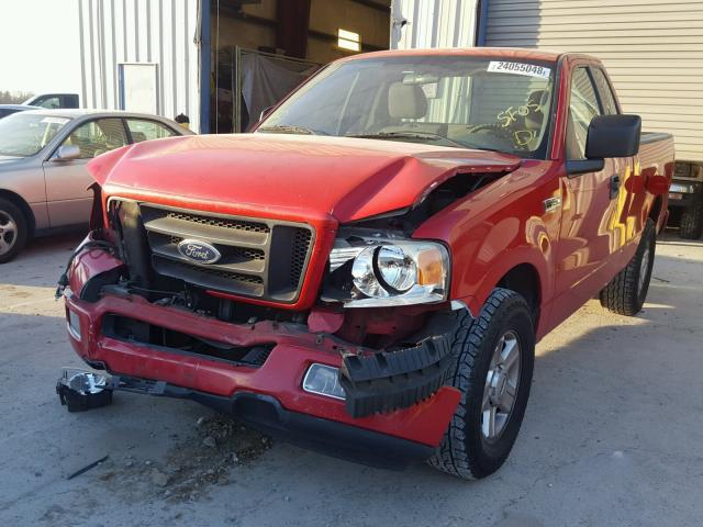 1FTRF12W15NB60945 - 2005 FORD F150 RED photo 2