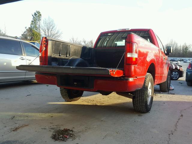 1FTRF12W15NB60945 - 2005 FORD F150 RED photo 4