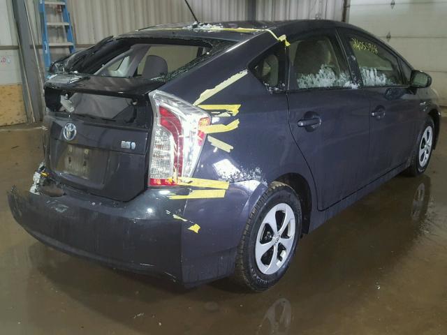 JTDKN3DU0D1674156 - 2013 TOYOTA PRIUS GRAY photo 4