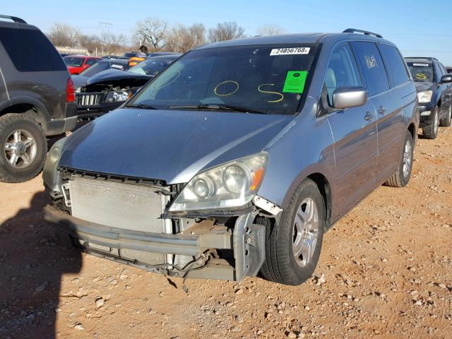 5FNRL38776B031113 - 2006 HONDA ODYSSEY EX BLUE photo 2