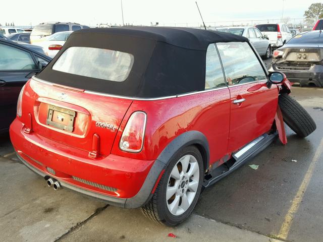 WMWRH33546TF89764 - 2006 MINI COOPER S RED photo 4