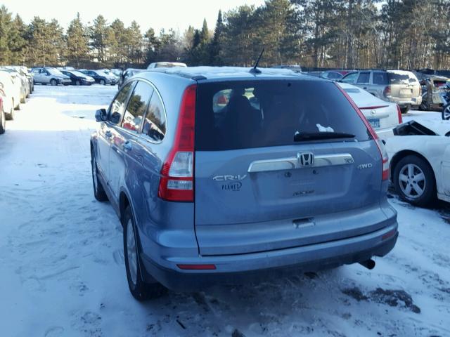 JHLRE4H74AC008333 - 2010 HONDA CR-V EXL BLUE photo 3