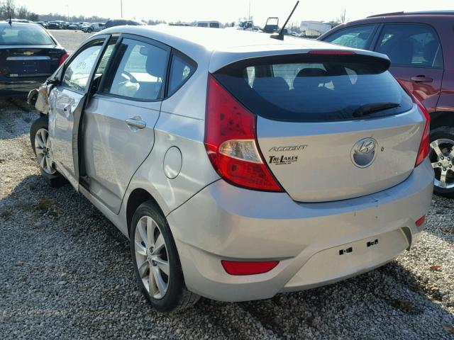 KMHCU5AE7DU078195 - 2013 HYUNDAI ACCENT GLS SILVER photo 3