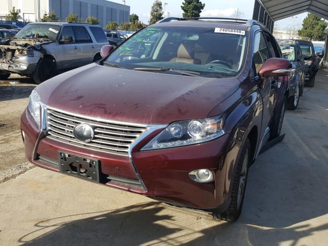 2T2BK1BA0DC209289 - 2013 LEXUS RX 350 MAROON photo 2