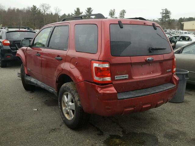 1FMCU93168KA26298 - 2008 FORD ESCAPE XLT RED photo 3