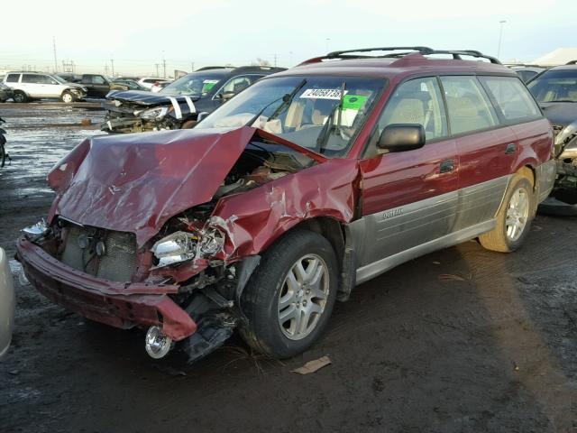 4S3BH675647626011 - 2004 SUBARU LEGACY OUT RED photo 2