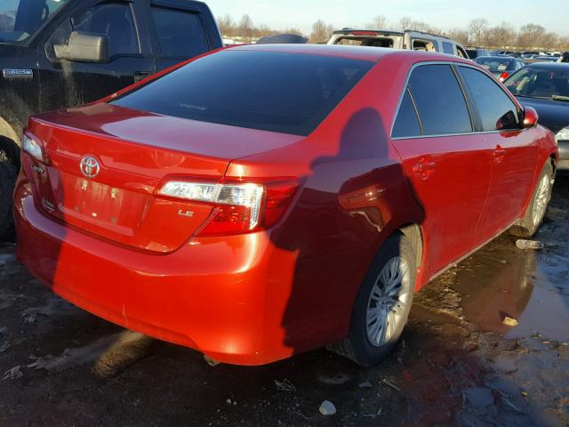 4T1BF1FK3CU548072 - 2012 TOYOTA CAMRY BASE RED photo 4