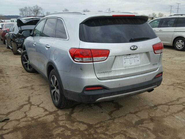 5XYPH4A52GG039783 - 2016 KIA SORENTO EX SILVER photo 3