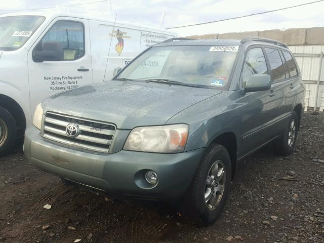 JTEEP21A940007745 - 2004 TOYOTA HIGHLANDER GREEN photo 2